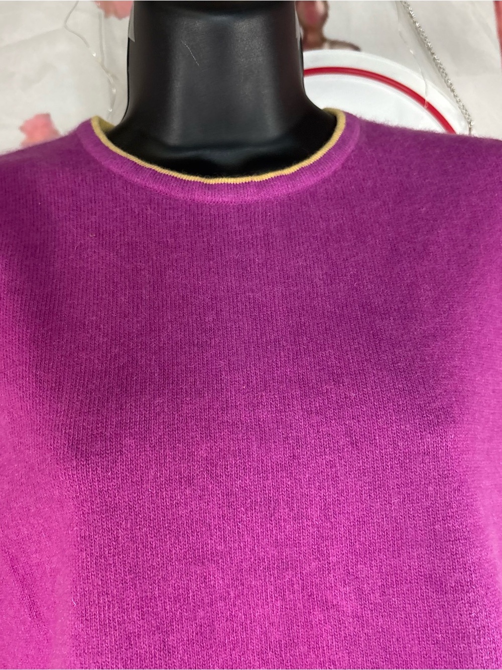 Portolano Purple Tank with Yellow Trim Sz L (cashmere) - Picture 7 of 8